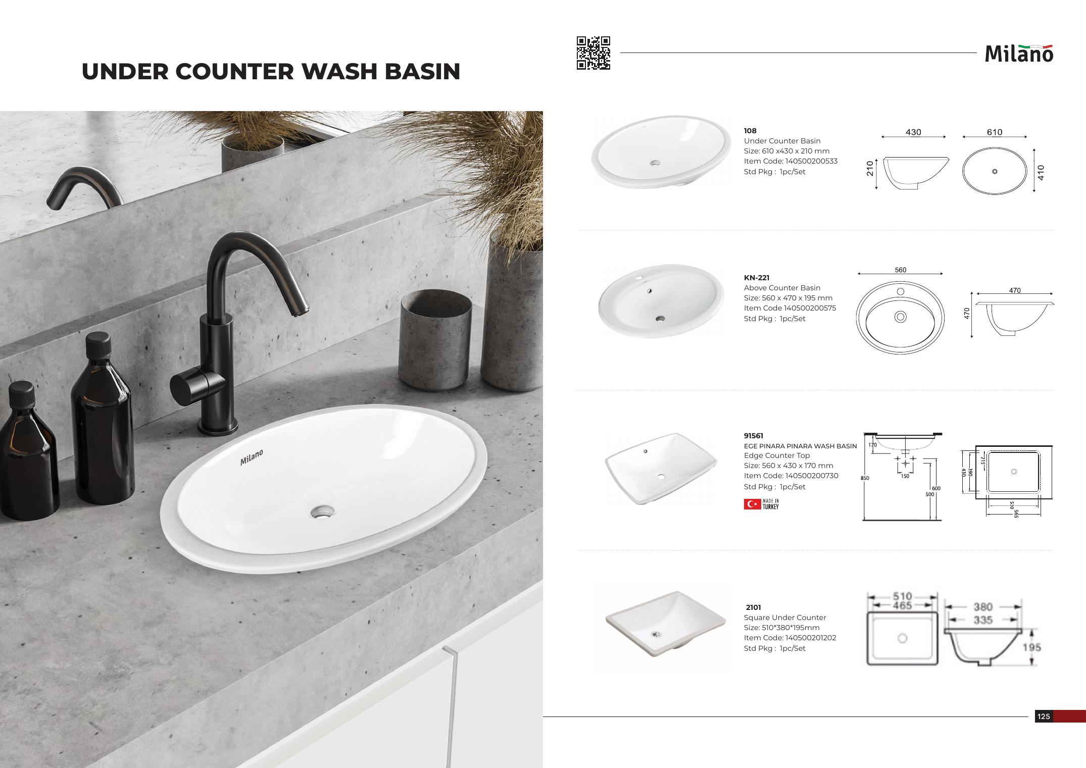 Under-Counter Wash Basin 108