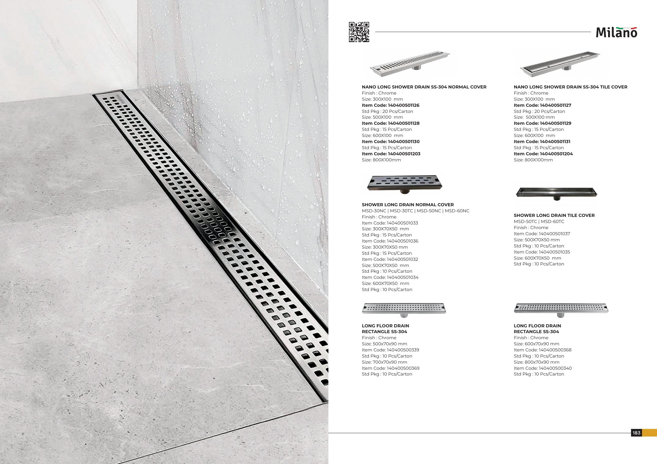 Nano Long Shower Drain
