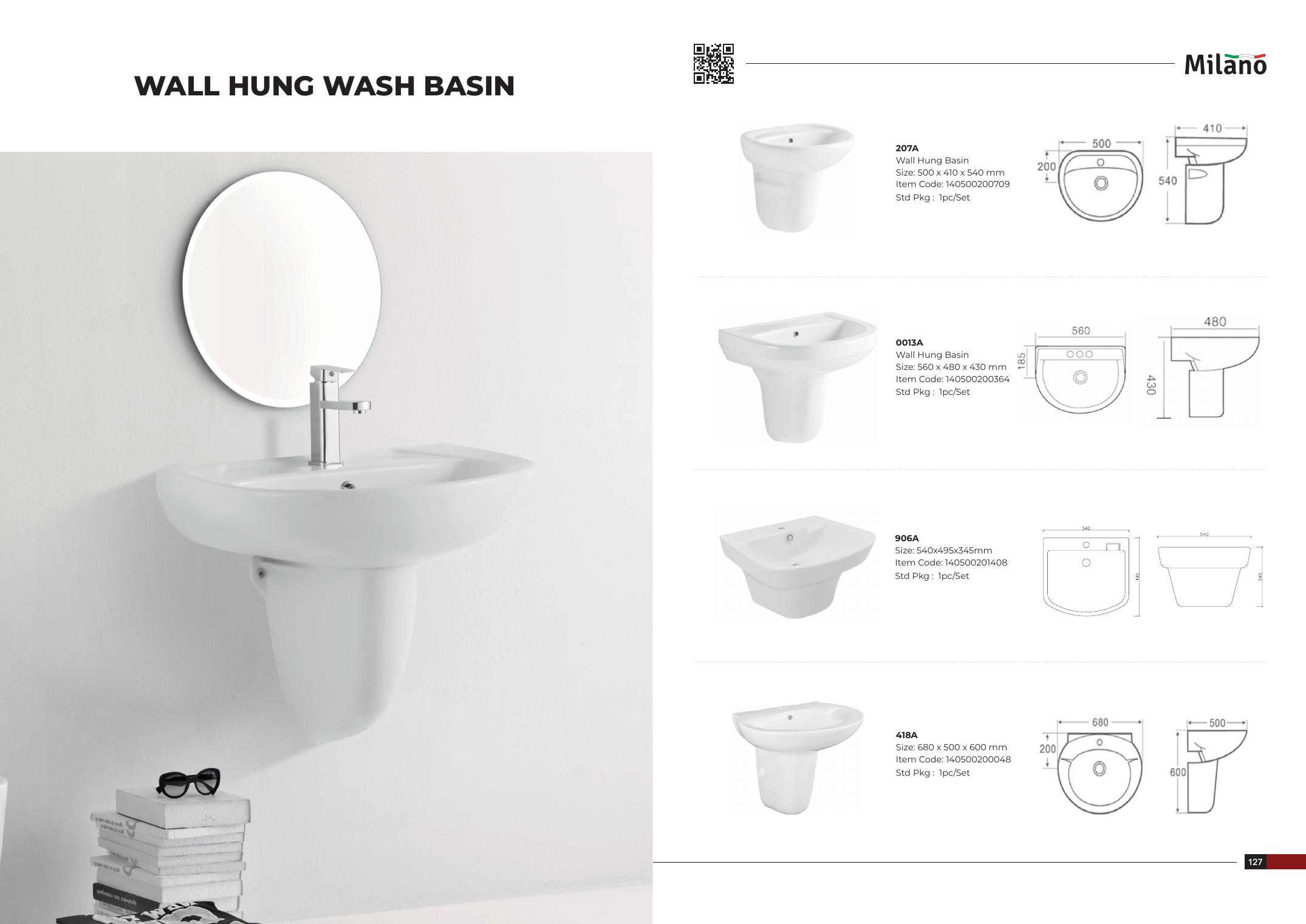 Wall-Hung Wash Basin 207A