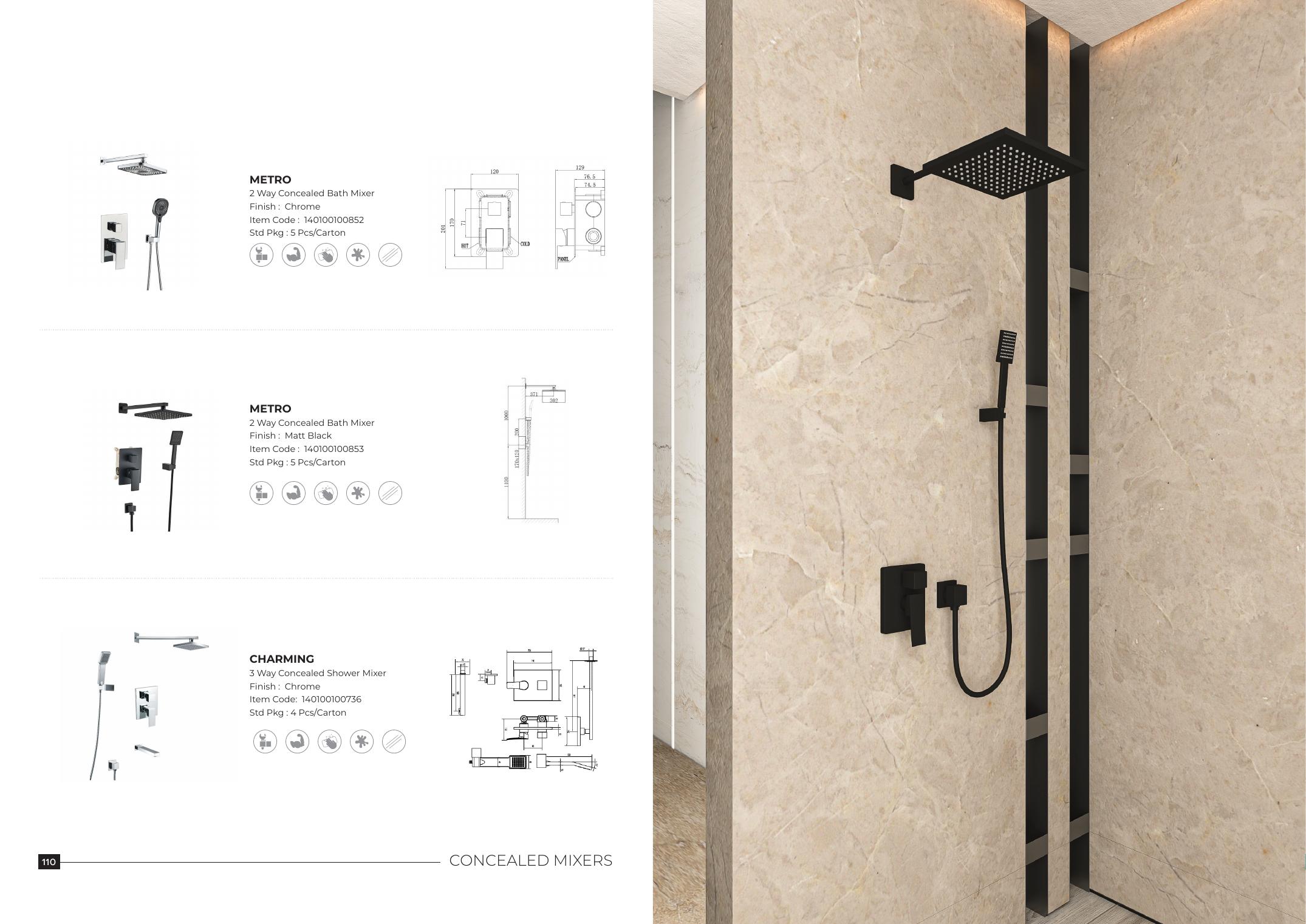 Metro 2-Way Concealed Bath Mixer